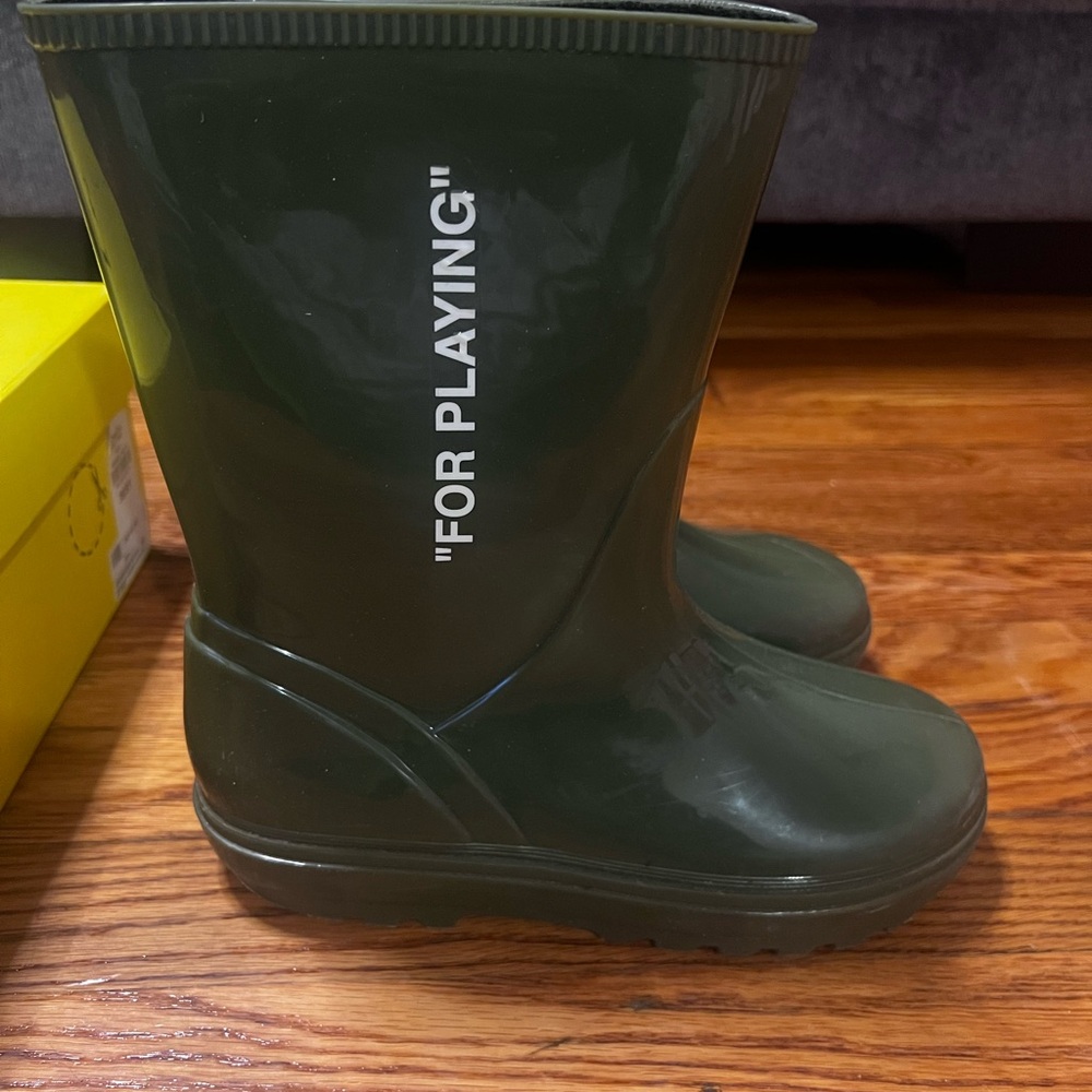 Off-White Kids Green Rain Boots size 36